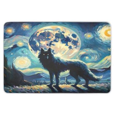 Imagem de Almofadas de cama laváveis pretas, lobo florestal, almofadas laváveis para cama, almofadas à prova d'água para adultos