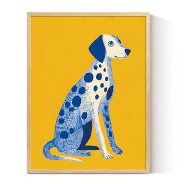 Imagem de ARPEOTCY Arte de parede emoldurada para amantes de animais de estimação, estilo ilustrativo moderno para decoração contemporânea, para decoração de quarto de crianças e berçário, estética alegre e