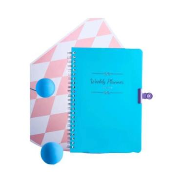 Imagem de Planejador Semanal A5 2024 Agenda De 52 Semanas Caderno Com Estojo Mat