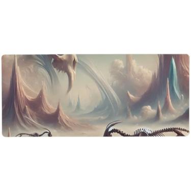 Imagem de Tapete de mesa Fantasy Desert Light com controle de precisão, mouse pad grande para jogos, 90 x 40 cm, tapetes de teclado para mesa