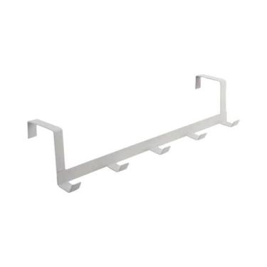 Imagem de Sobre a porta 5 gancho cabide rack para casaco chapéu toalha banheiro 