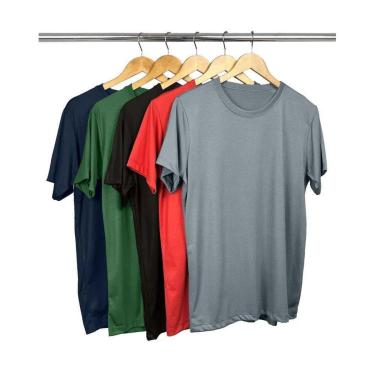 Imagem de Kit 5 Camisetas Malha Fria Masculina - Sortido-Masculino