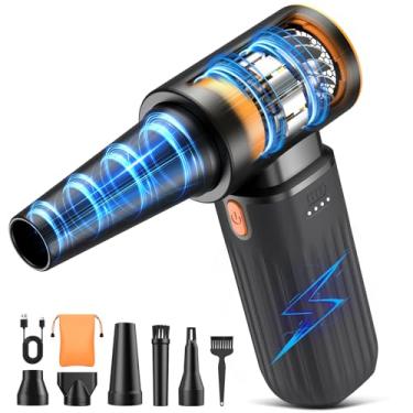 Imagem de VASSON Espanador De Ar Comprimido, Soprador De Ar Elétrico Sem Fio De 260.000 Rpm Com Motor Sem Escovas, 3 Velocidades Ajustáveis E Recarregável - Aspirador De Pó Potente Para Teclado, Computador, C