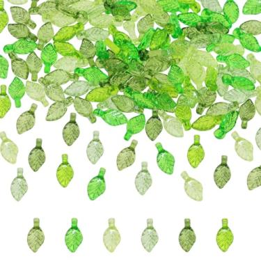 Imagem de Shapenty 6 cores transparentes verdes folhas de acrílico contas de folhas para pulseira brincos pingente fabricação de joias artesanais flores plantas, frutas inspiradas, berloques DIY artesanato