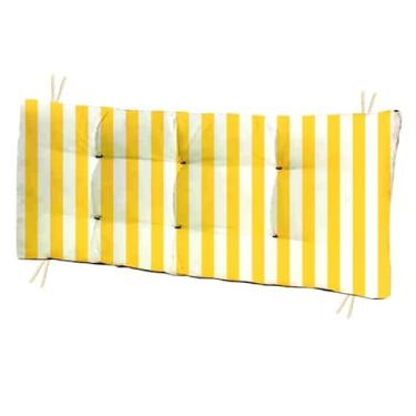 Imagem de Almofada Futon Estampada 110x35 para Banco e Cadeira Almofada para Banco Moderna e Decorativa (Listrado Amarelo)