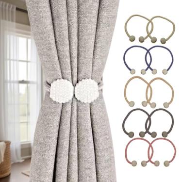 Imagem de Prendedor De Cortina Magnético Presilhas Abraçadeira Kit 2 (Prata)