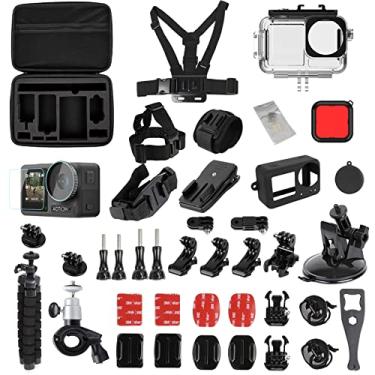 Imagem de PellKing Kit de acessórios para Gopro Max2, estojo de transporte incluído com cinto, tripé de bastão de selfie de 135 cm, ventosa, suporte magnético, 4 peças de suporte de alça corporal, base de