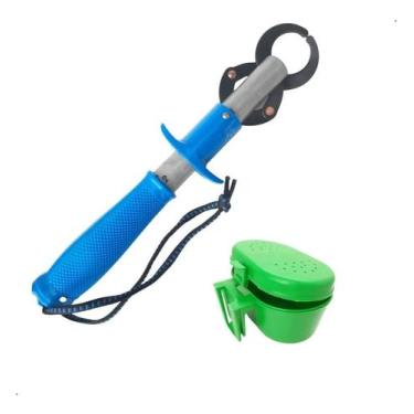 Imagem de Alicate De Pesca Pega Peixe Com Balança Ate 21 Kg Pinça Garra + 1 Port