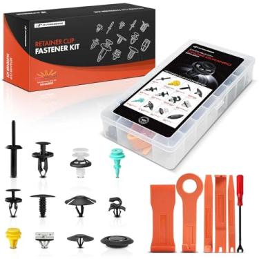 Imagem de A-Premium Kit de clipes de retenção de carro de 120 peças (12 tipos) compatível com Dodge Durango 2011-2017 isolamento de capô e retentor de escudo de para-lama conjunto de substituição de prendedor