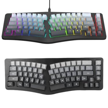Imagem de Luocute Teclado para Jogos Com Fio, Teclado Compacto RGB Retroiluminado de 69 Teclas Com Cabo Tipo C Removível, Design Ergonômico Em Forma de V para para OS X para IOS para PC Laptop