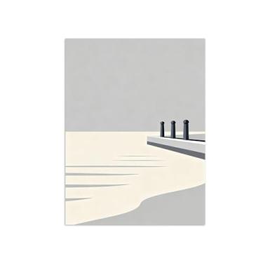 Imagem de Pôster paisagem - Mar Minimalista - Impressões em Tela - Imagem Moderna Natureza para Sala de Estar Decoração 60x80cm Sem Moldura