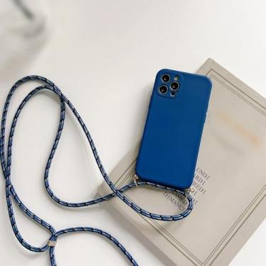 Imagem de Crossbody colar cinta cordão cabo de silicone líquido caso de telefone para iphone 15 14 13 12 mini 11 pro x xr xs max 7 8plus se capa, x2, para iphone 7 8 plus