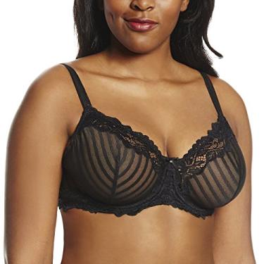 Imagem de Lunaire Sutiã feminino de malha com acabamento em renda Barbados, Preto, 42C