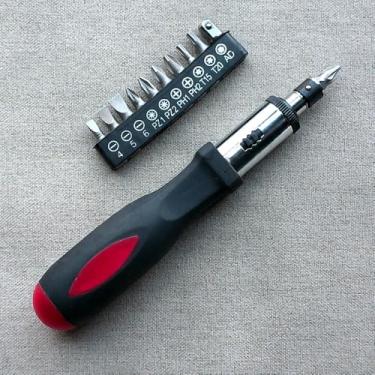 Imagem de Conjunto de ferramentas multiuso faça você mesmo: mini chave de fenda catraca portátil com alto torque e brocas (estilo A)