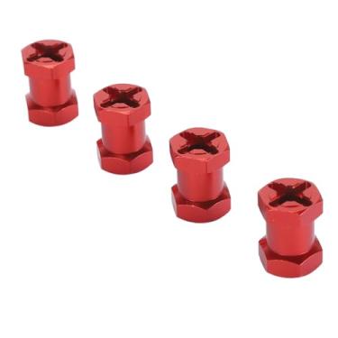 Imagem de HUIOP Extensões de Cubo Hexagonal RC, Espaçadores Hexagonais de Roda 4 Unidades 12 Mm, Liga Alumínio, para AXIAL, HSP, Redcat, Tamiya, HPI, Tamanho Pequeno, Peso Leve, (Vermelha)