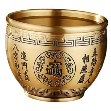 Imagem de Bothyi Tigela da Fortuna Feng Shui para Mesa, Ornamento Artesanal, Tigela Decorativa em Latão para Prateleira, Escritório e Sala de Estar, Style C