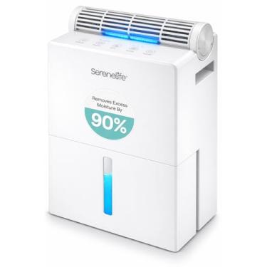 Imagem de SereneLife Desumidificadores para casa, 2,579.8 g Desumidificador silencioso para quarto, banheiro, porão com base de secagem, temporizador, modo de suspensão e controle de umidade inteligente, até