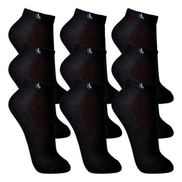 Imagem de Kit 9 Pares Meia Lupo Soquete Masculina Sport, Preto, G