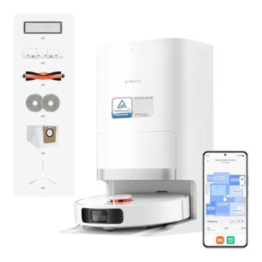 Imagem de Xiaomi Robot Vacuum X20+ com estação base inteligente multifuncional 6000Pa, potência de sucção, navegação a laser LDS, controle de voz, molhado e seco, 4 L, 30 W, C101, branco