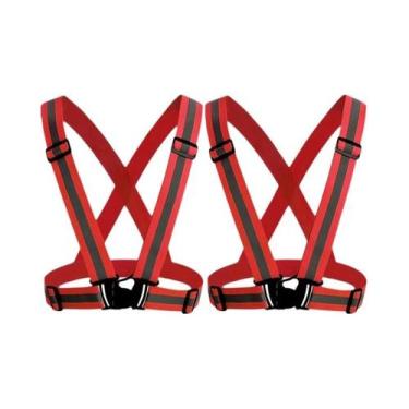 Imagem de Suspensórios Ajustáveis Unissex Refletivos Para Corrida Noturna Cinto 