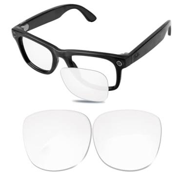 Imagem de Glintbay Lentes de óculos de sol de substituição 100% precisas para Ray-Ban Meta Wayfarer RW4008 53 mm e Gen 2 RW4012 Grande (53-22), Transparente, anti-luz azul, não polarizada, Small