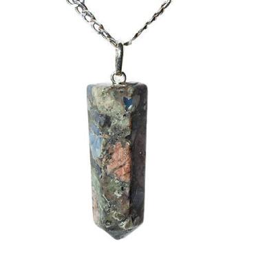 Imagem de Colar Pontinha Pedra Natural Riolita Montagem Pino Prata 950 - Cristai