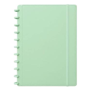 Imagem de Caderno Inteligente A4 com 80 Verde, Folhas Pautadas 215x280mm, Sistema de Discos, Capa Rígida, Papel 80g, Refil Removível, Ideal para Estudo e Escritório