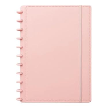 Imagem de Caderno Inteligente A4 com 80 Rosa, Folhas Pautadas 215x280mm, Sistema de Discos, Capa Rígida, Papel 80g, Refil Removível, Ideal para Estudo e Escritório