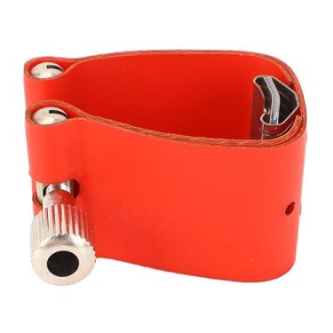 Imagem de RiToEasysports Ligadura para Saxofone Alto, Cinta de Couro para Bocal de Saxofone Com Parafuso de Ajuste Vermelho