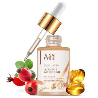 Imagem de ANAI RUI Redutor de cicatrizes esqualano + vitamina E óleo hidratante de rosa mosqueta para hidratação facial, reduz cicatrizes e estrias, rugas para uma pele mais suave e macia, 35 ml