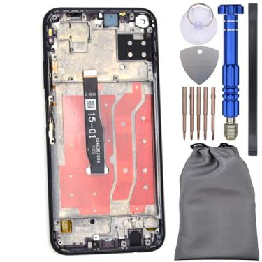 Imagem de Digitalizador de tela sensível ao toque com moldura para Huawei P40 Lite Preto 6.4