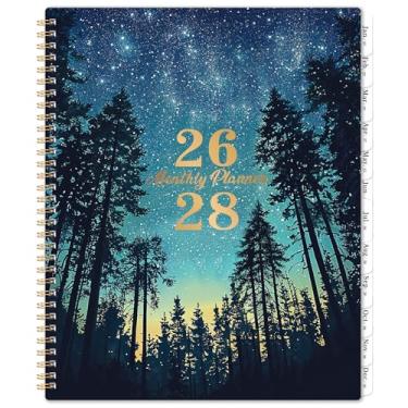 Imagem de Agenda mensal 2026-2028 - Agenda mensal de 2 anos 2026-2028, julho de 2026 a junho de 2028, 23 x 28 cm, 24 meses, calendário com abas, bolso interno, páginas de anotações