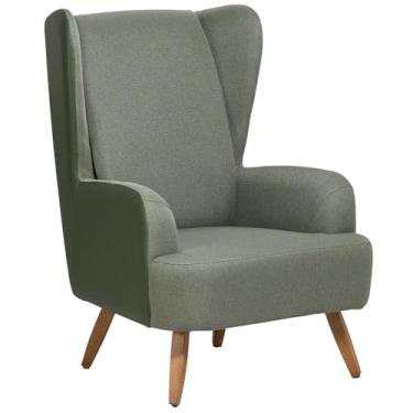 Imagem de Poltrona de Amamentação Fixa Pés Manu Liz D02 Couríssimo Tramado Verde C-296 C-120 - Lyam Decor