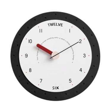 Imagem de x3anggyt5 Sala de estar sem perfuração, relógio de casa moderno, relógio de parede adequado para sala de estar, escritório, decoração de casa (preto)