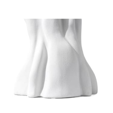 Imagem de Vaso branco fosco branco de cerâmica floral decoração de casa sala de estar mesa de jantar armário de TV vasos de flores (A)