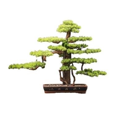 Imagem de Plantas falsas decoração de plantas verdes para interior simulação árvore entrada sala de estar ornamentos de pinheiro falso paisagismo decoração de bonsai de alta qualidade