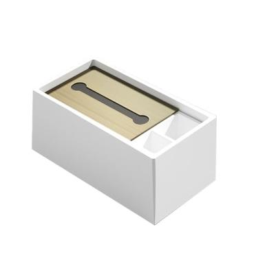 Imagem de Caixa de papel multifuncional de mesa prática para sala de estar, mesa de centro, controle remoto, organizador de caixa de armazenamento de lenços (branco)