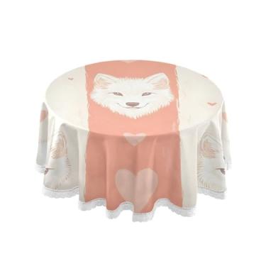 Imagem de Qilmy Toalha de mesa redonda de palmeira de treliça verde, 152 cm, resistente à água, à prova de derramamento, capa de mesa grande para jantar de reunião de família em ambientes internos e externos