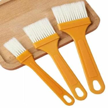 Imagem de Kit com 3 Pincéis Trincha para Pintura Multiuso, Laranja, 4, 5 e 6 Polegadas