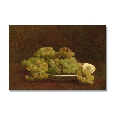 Imagem de Arte em tela vintage de frutas mortas, pintura clássica de cozinha country, decoração de parede de casa de fazenda quente para sala de jantar e cozinha. C12. 50 x 75 cm-19,7 x 29,6 pol. Somente tela