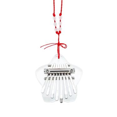 Imagem de Mini piano de polegar Kalimba 8 teclas com cordão presentes para crianças e iniciantes (estrela transparente)