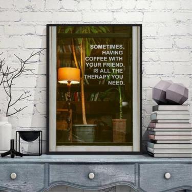 Imagem de Quadro Decorativo Coffee Terapy 33X24Cm - Madeira Preta