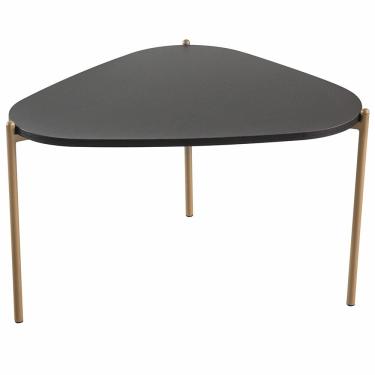 Imagem de Mesa de Centro Para Sala de Estar Pés Metálicos Alta Adek A03 Nero Dourado - Lyam Decor