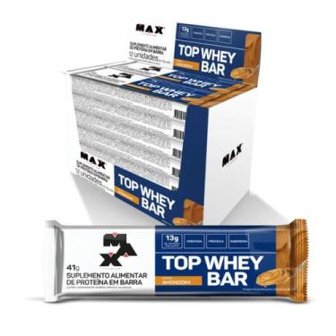 Imagem de Top Whey Bar Performance Cx 12 Unidades Max Titanium, Amendoim