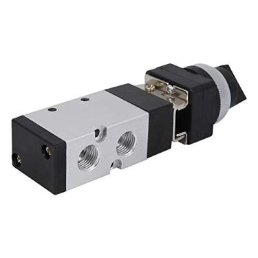 Imagem de ZJchao Válvula de Botão Mecânico de, Liga de Alumínio, 2 Posições, Válvula de Interruptor de 5 Vias para Pneumático para Vários Sistemas Pneumáticos