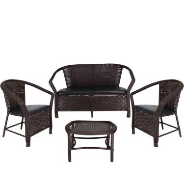 Imagem de Conjunto De Poltronas Mesa Navegantes Preto Tabaco