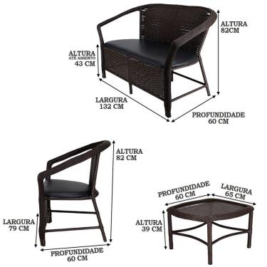 Imagem de Conjunto Namoradeira Mesa Navegantes E Preto Tabaco