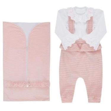 Imagem de Saída Maternidade Plush Luxo Bebê Menina 3 Pçs Paraiso 17747-Feminino