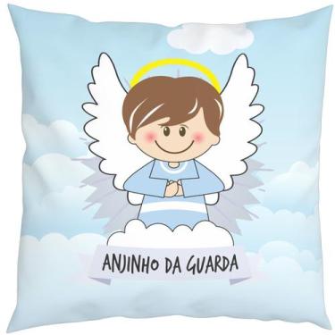 Imagem de Almofada Com Enchimento Oração Santinho Anjinho da Guarda - Fabrika De