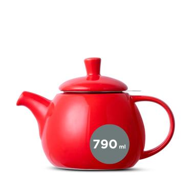 Imagem de Bule de Chá de Cerâmica com Infusor Egg Duo Teapot Moncloa Vermelho 790ml